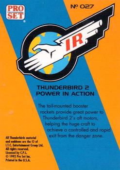 1992 Pro Set Thunderbirds Are Go #27 Thunderbird 2 Power in Action Back