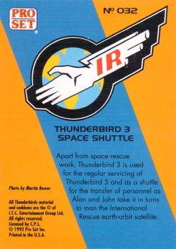 1992 Pro Set Thunderbirds Are Go #32 Thunderbird 3 Space Shuttle Back