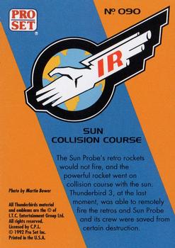 1992 Pro Set Thunderbirds Are Go #90 Sun Collision Course Back
