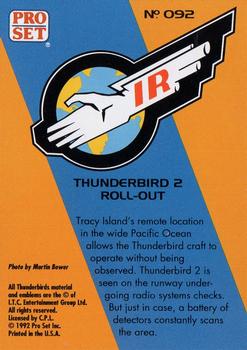 1992 Pro Set Thunderbirds Are Go #92 Thunderbird 2 Roll-out Back