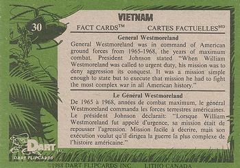 1988 Dart Vietnam Facts #30 General Westmoreland Back
