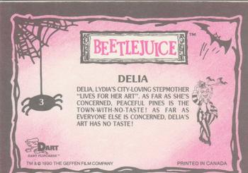 1990 Dart Beetlejuice #3 Delia Back