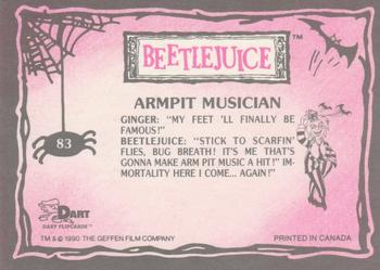 1990 Dart Beetlejuice #83 Armpit Musician Back