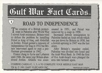1991 Dart Gulf War Facts #5 Map / Road to Independence Back