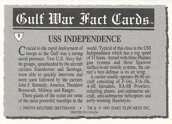 1991 Dart Gulf War Facts #9 USS Independence Back