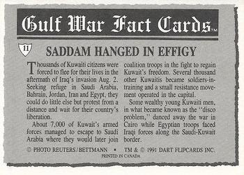 1991 Dart Gulf War Facts #11 Saddam Hanged in Effigy Back