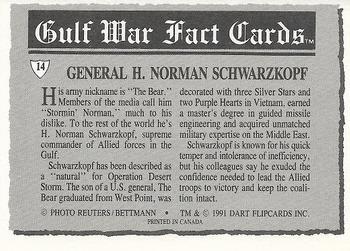 1991 Dart Gulf War Facts #14 General H. Norman Schwarzkopf Back