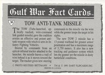 1991 Dart Gulf War Facts #30 TOW Anti-Tank Missile Back