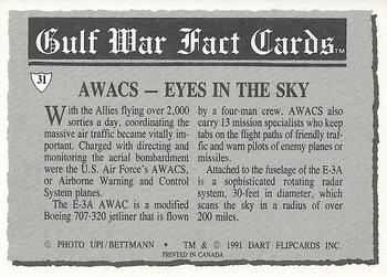 1991 Dart Gulf War Facts #31 AWACS-Eyes in the Sky Back