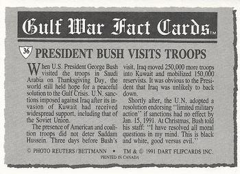 1991 Dart Gulf War Facts #36 President Bush Visits Troops Back