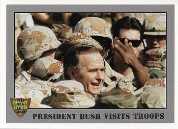 1991 Dart Gulf War Facts #36 President Bush Visits Troops Front