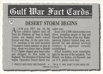 1991 Dart Gulf War Facts #39 Desert Storm Begins Back