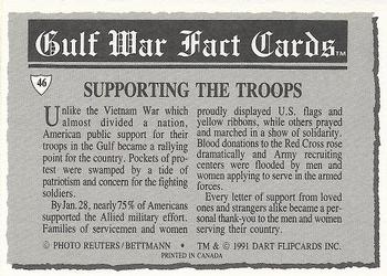1991 Dart Gulf War Facts #46 Supporting the Troops Back