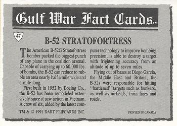 1991 Dart Gulf War Facts #47 B-52 Stratofortress Back