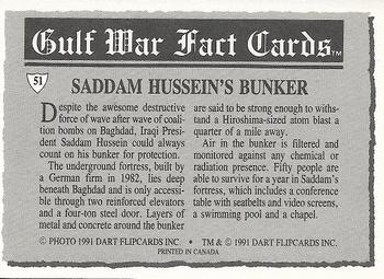 1991 Dart Gulf War Facts #51 Saddam Hussein's Bunker Back