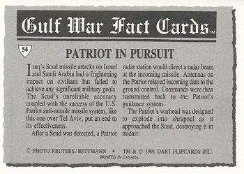 1991 Dart Gulf War Facts #54 Patriot in Pursuit Back