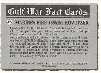 1991 Dart Gulf War Facts #59 Marines Fire 155mm Howitzer Back