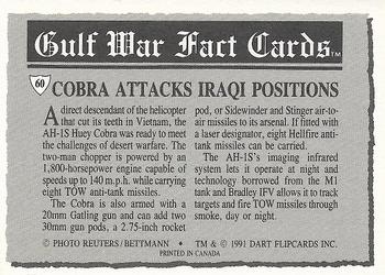 1991 Dart Gulf War Facts #60 Cobra Attacks Iraqi Positions Back