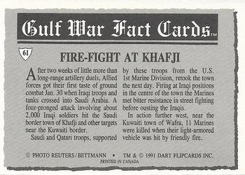 1991 Dart Gulf War Facts #61 Fire-Fight at Khafji Back