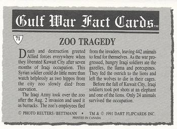 1991 Dart Gulf War Facts #71 Zoo Tragedy Back