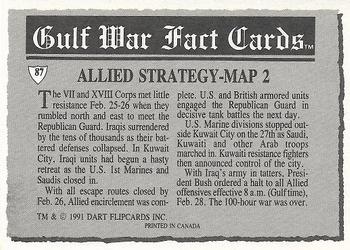 1991 Dart Gulf War Facts #87 Allied Strategy-Map 2 Back