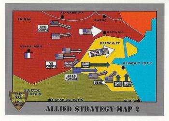 1991 Dart Gulf War Facts #87 Allied Strategy-Map 2 Front
