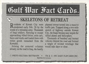 1991 Dart Gulf War Facts #94 Skeletons of Retreat Back