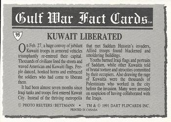 1991 Dart Gulf War Facts #95 Kuwait Liberated Back