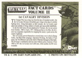 1991 Dart Vietnam Facts Volume II #19 1st Cavalry Division Back