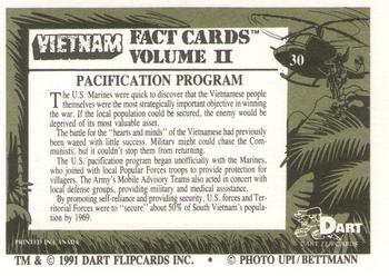 1991 Dart Vietnam Facts Volume II #30 Pacification Program Back