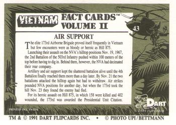 1991 Dart Vietnam Facts Volume II #43 Air Support Back