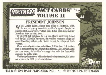 1991 Dart Vietnam Facts Volume II #44 President Johnson Back