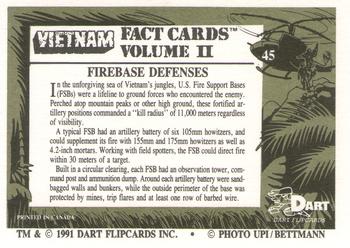 1991 Dart Vietnam Facts Volume II #45 Firebase Defenses Back