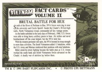 1991 Dart Vietnam Facts Volume II #51 Brutal Battle for Heu Back