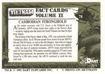 1991 Dart Vietnam Facts Volume II #78 Cambodian Stronghold Back