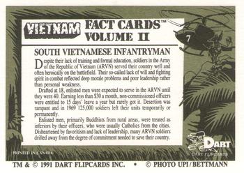 1991 Dart Vietnam Facts Volume II #7 South Vietnamese Infantryman Back