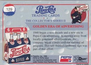 1995 Dart Pepsi-Cola Collector's Series 2 #129 Golden Era of Advertising Back