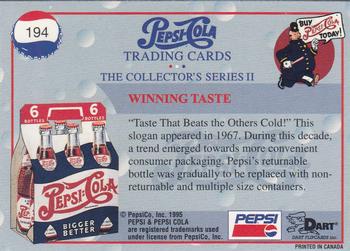 1995 Dart Pepsi-Cola Collector's Series 2 #194 Winning Taste Back