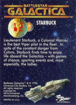 1996 Dart Battlestar Galactica #12 Starbuck Back