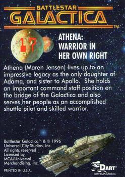1996 Dart Battlestar Galactica #17 Athena: Warrior In Her Own Right Back