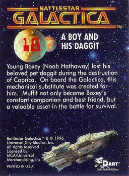 1996 Dart Battlestar Galactica #18 A Boy and His Daggit Back