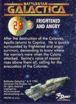 1996 Dart Battlestar Galactica #23 Frightened and Angry Back