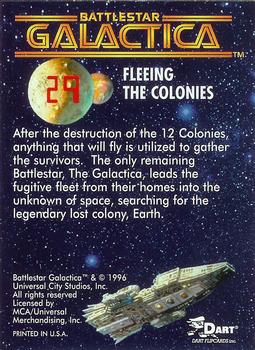 1996 Dart Battlestar Galactica #29 Fleeing the Colonies Back
