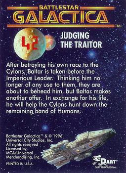 1996 Dart Battlestar Galactica #42 Judging the Traitor Back