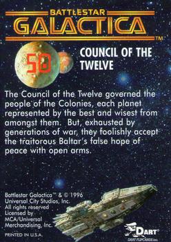 1996 Dart Battlestar Galactica #50 Council of the Twelve Back