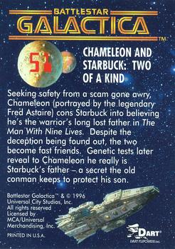 1996 Dart Battlestar Galactica #51 Chameleon and Starbuck: Two of a Kind Back