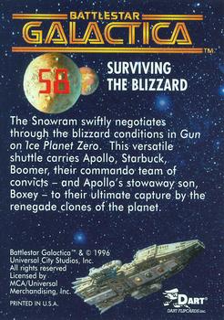 1996 Dart Battlestar Galactica #58 Surviving the Blizzard Back