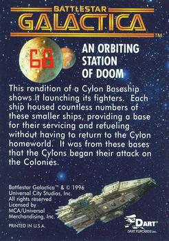 1996 Dart Battlestar Galactica #68 An Orbiting Station of Doom Back