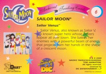 2000 Dart Sailor Moon Archival #6 Sailor Venus Back