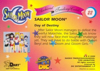 2000 Dart Sailor Moon Archival #22 Day of Destiny Back